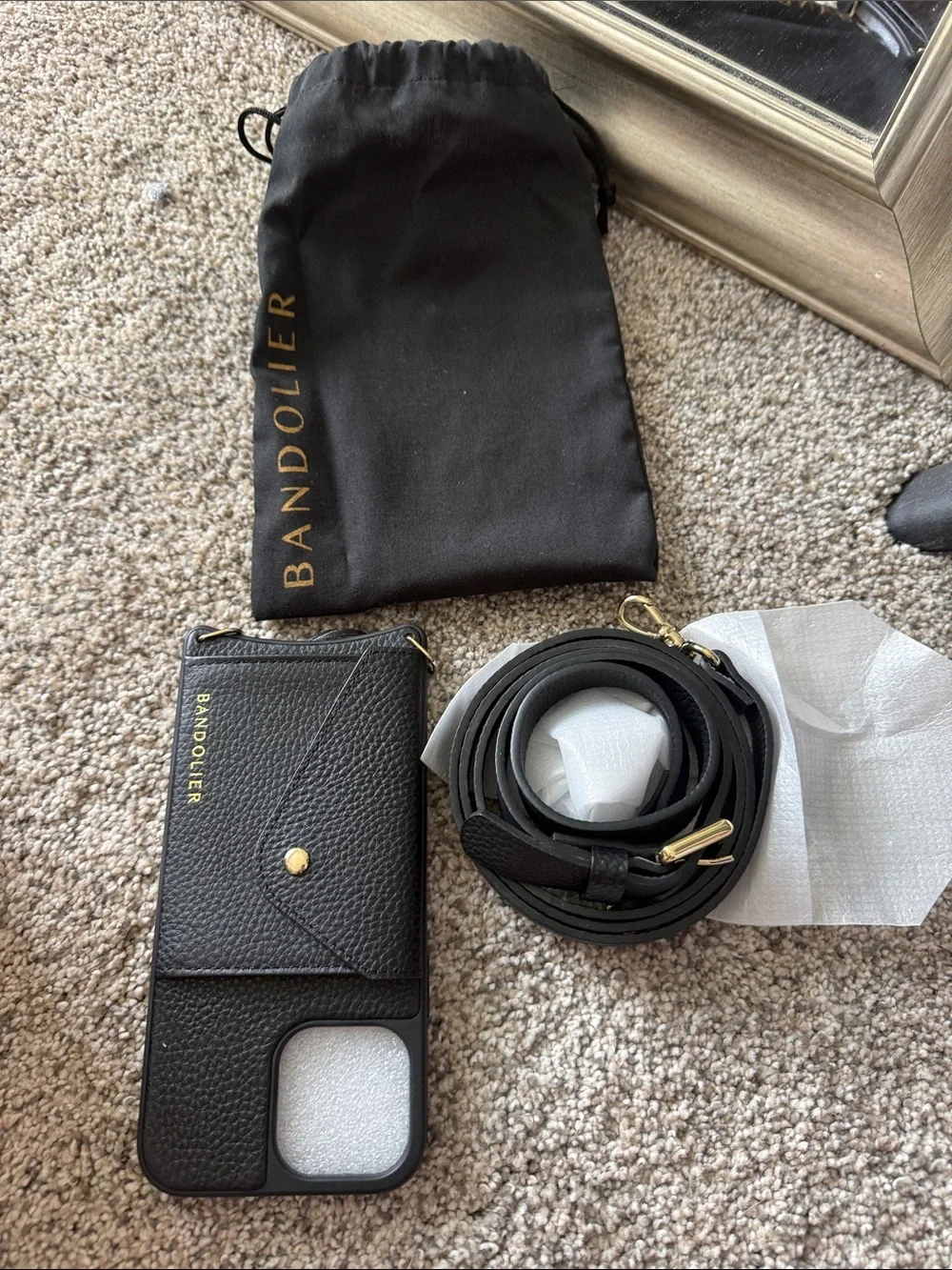 Bandolier black leather